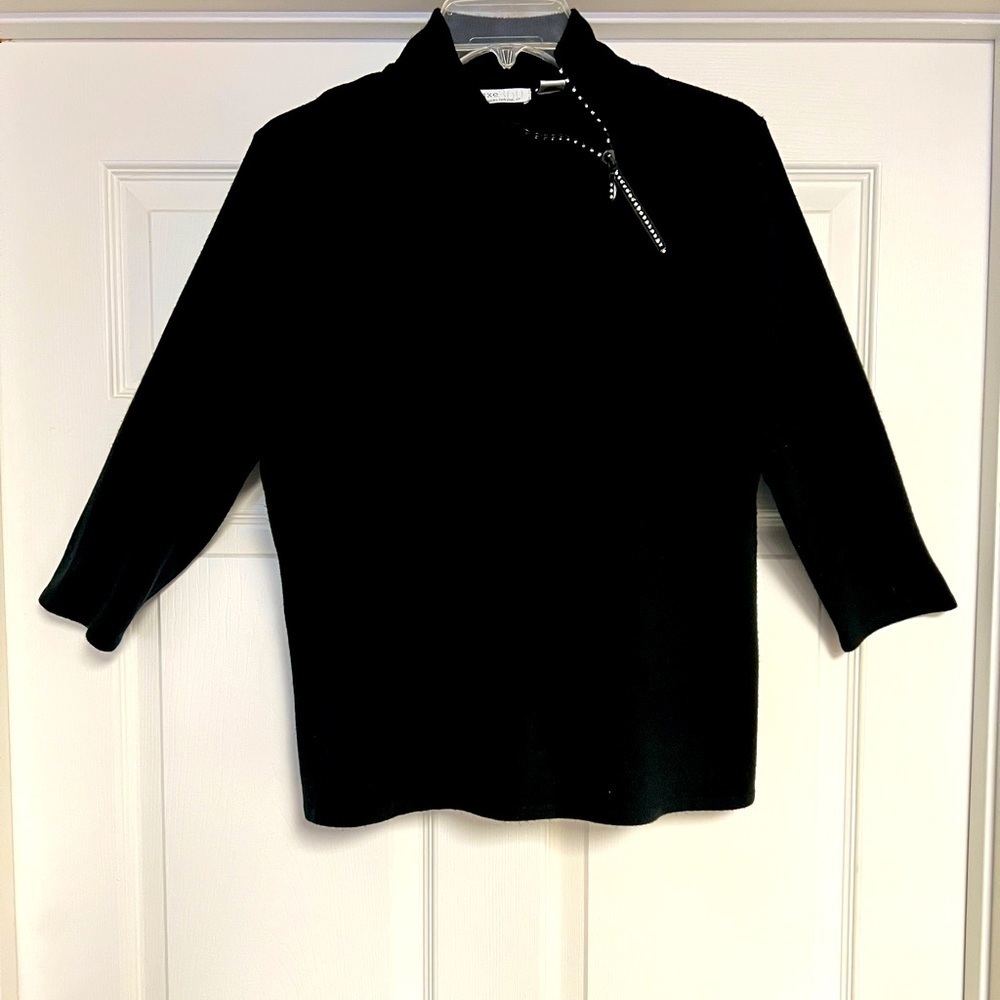 Designer's Originals Luxe 3/4 Sleeve Mock Neck Sweater Size Petite PXL - Picture 2 of 9